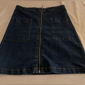 Dark wash denim skirt